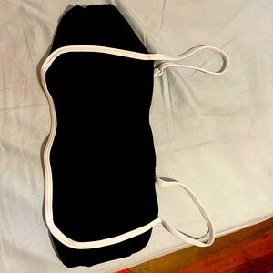 Bathing suit two piece black and white strip